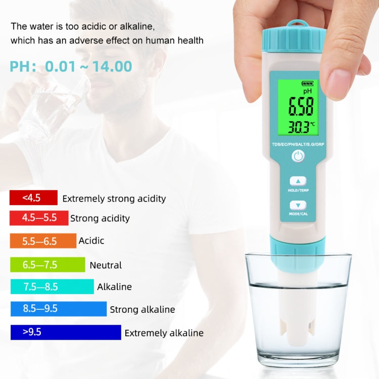 C-600A 7 In 1 Temperature/Salinity/PH/TDS/EC/ORP/SG Monitoring Pen