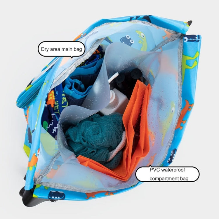 Wet And Dry Separation Waterproof Drawstring Shoulder Beach Swimming Bag For Children Reluova