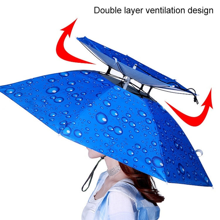 Double-layer Fishing Umbrella Hat Outdoor Sunscreen And Rainproof Folding Umbrella Hat