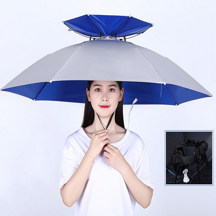 Double-layer Fishing Umbrella Hat Outdoor Sunscreen And Rainproof Folding Umbrella Hat