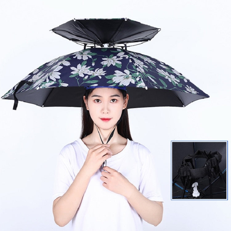 Double-layer Fishing Umbrella Hat Outdoor Sunscreen And Rainproof Folding Umbrella Hat My Store