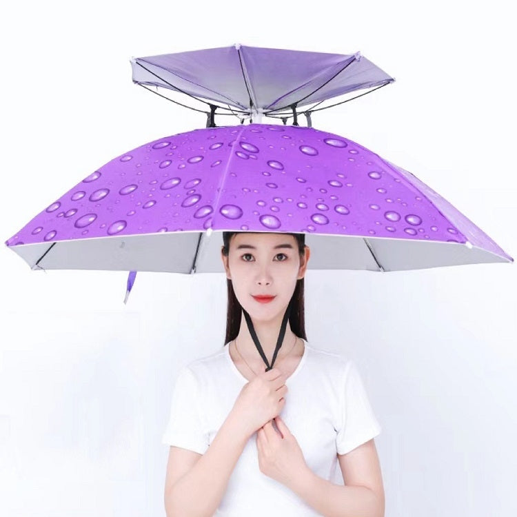 Double-layer Fishing Umbrella Hat Outdoor Sunscreen And Rainproof Folding Umbrella Hat