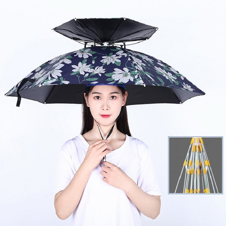 Double-layer Fishing Umbrella Hat Outdoor Sunscreen And Rainproof Folding Umbrella Hat