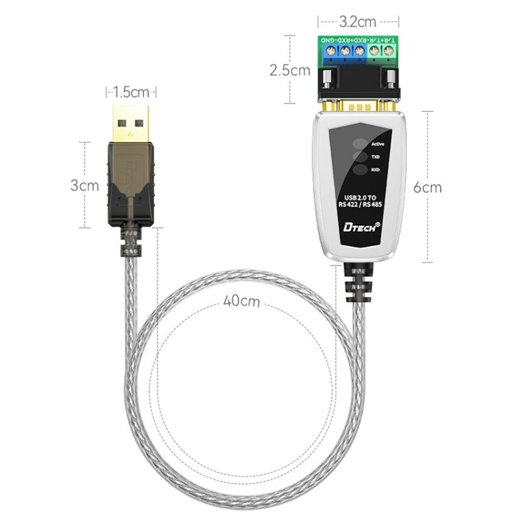 DTECH DT-5119 0.5m USB To RS485/422 Industrial Converter Serial Line Communication Adapter My Store