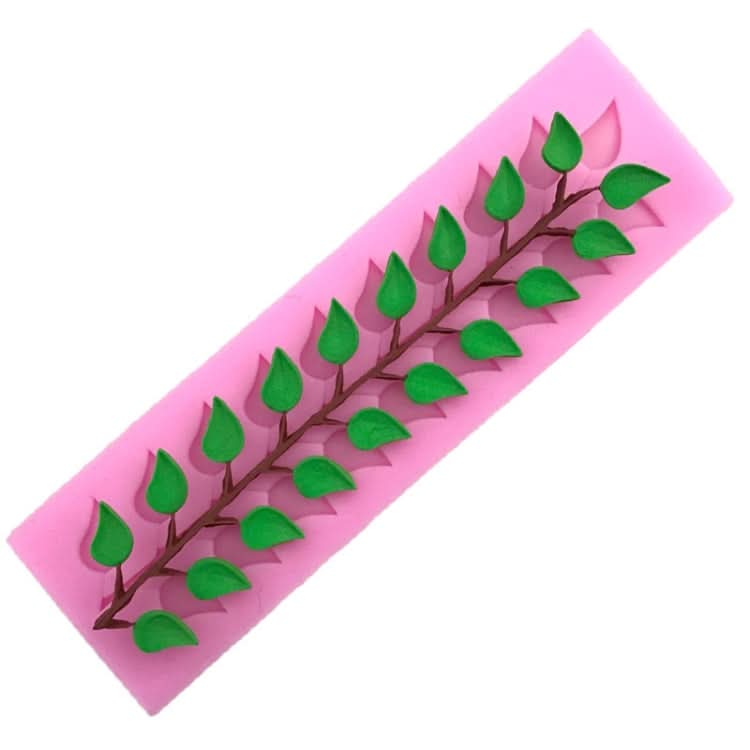 Long Strip Lace Tree Leaf  Fondant Silicone Mold - Reluova