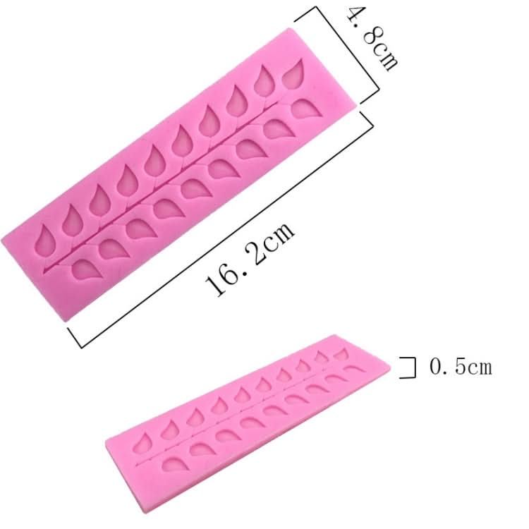 Long Strip Lace Tree Leaf  Fondant Silicone Mold - Reluova