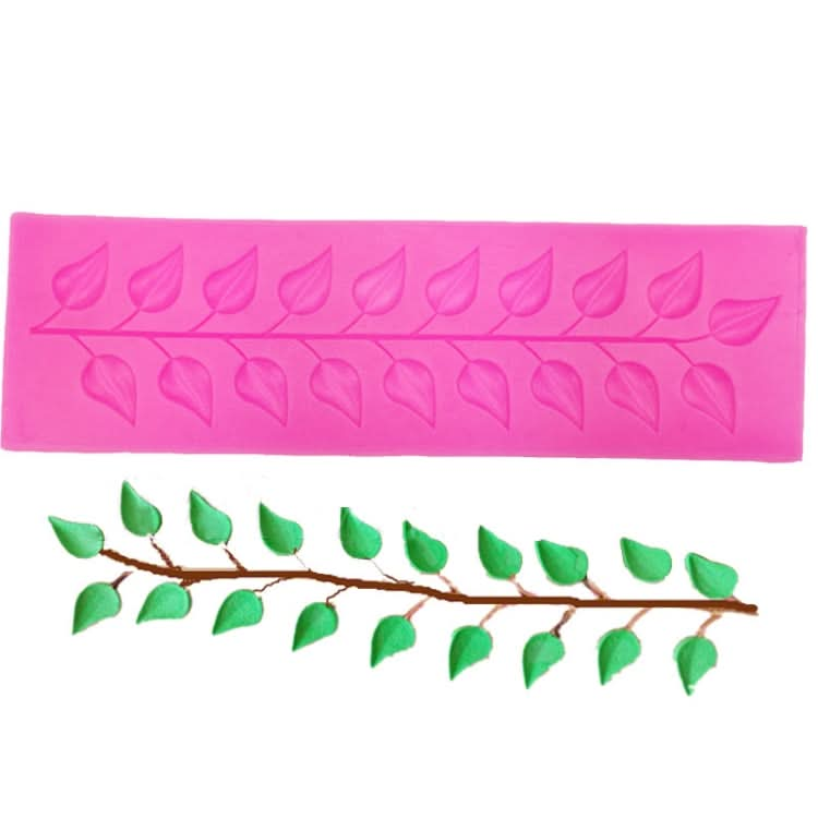 Long Strip Lace Tree Leaf  Fondant Silicone Mold - Reluova