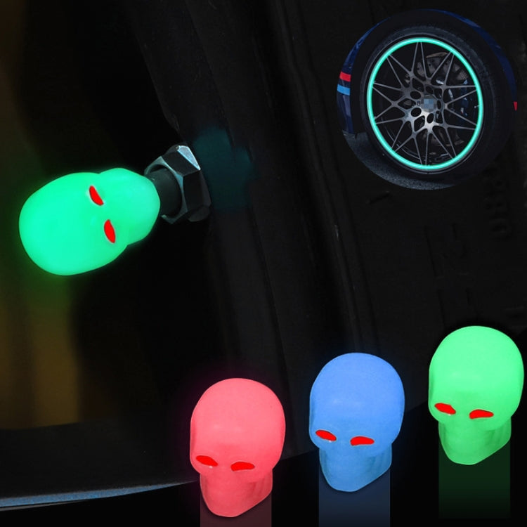 1 Sets Car Tire Luminous Valve Cap Motorcycle Skull Valve Core Cap