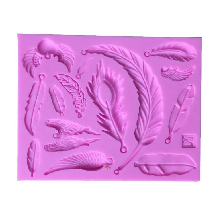 2 PCS Feather Shaped Fondant Cake Silicone Mold Baking Cake Decorating Tools-Reluova