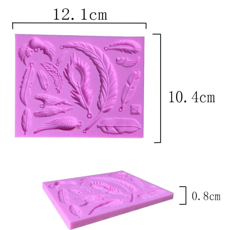 2 PCS Feather Shaped Fondant Cake Silicone Mold Baking Cake Decorating Tools-Reluova