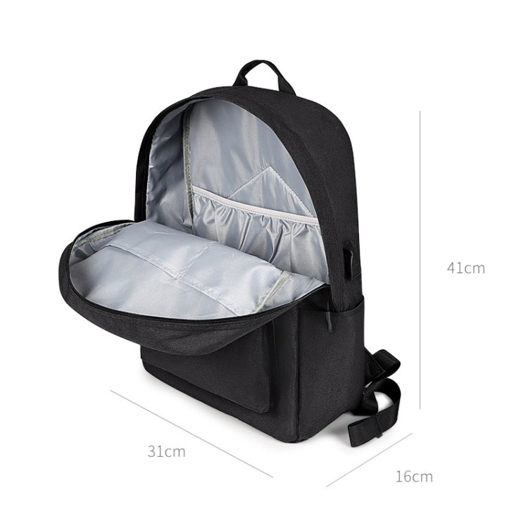 SJ15 Casual Waterproof Backpack with USB Charging Function