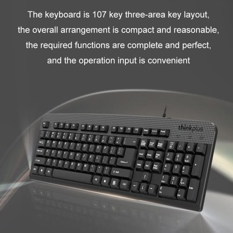 Lenovo Thinkplus USB Wired Office Keyboard And Mouse Set My Store