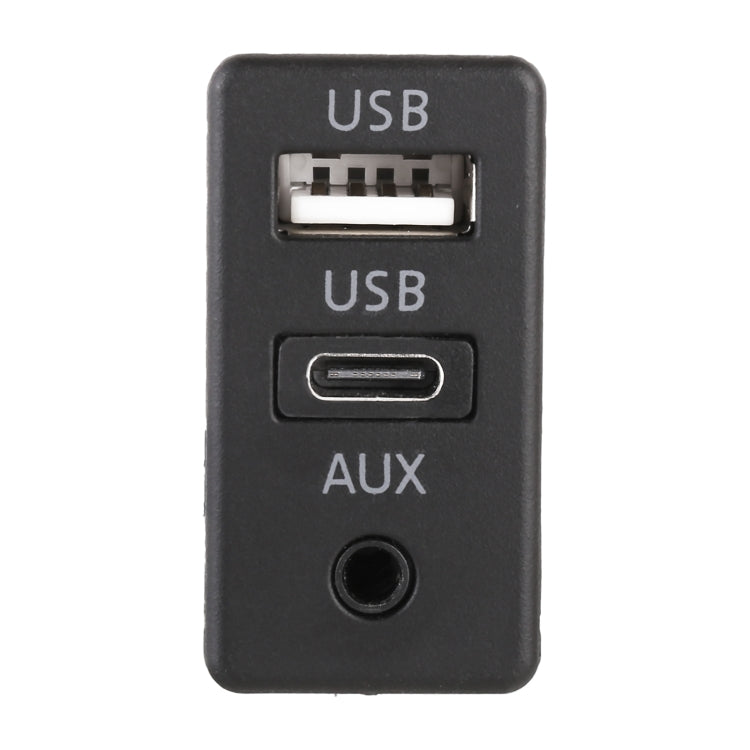 Car Universal Modification USB +Type-C+AUX Interface Charging Seat