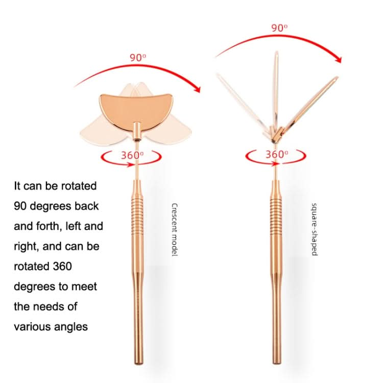 Stainless Steel Rotating Extension Eyelash Inspection Mirror, Style: Reluova