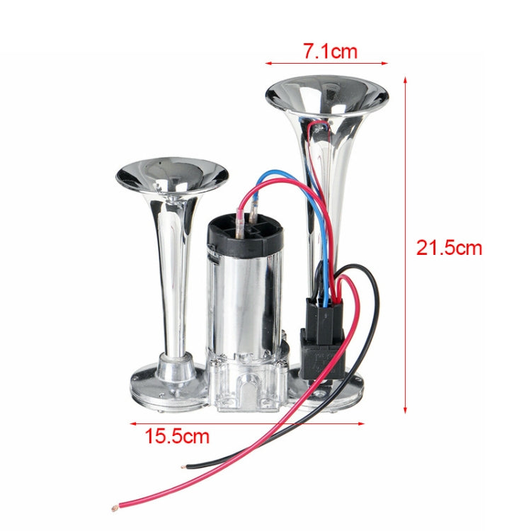 ST-1018S 600DB Double-tube Metal Conjoined Electric Pump Car Horn with Relay ÎҵÄÉ̵ê