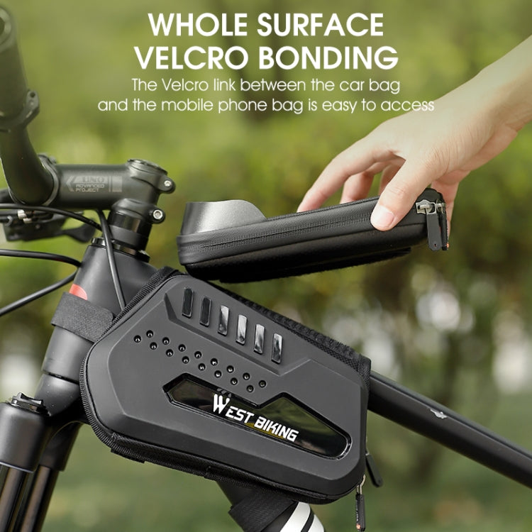 WEST BIKING Bicycle TPU Hard Shell Front Beam Bilateral Mobile Phone Bag