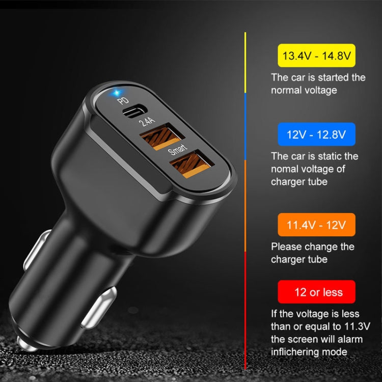 PD+2.4A Dual USB Car Charger, Style: 3 Ports (Black) ÎҵÄÉ̵ê