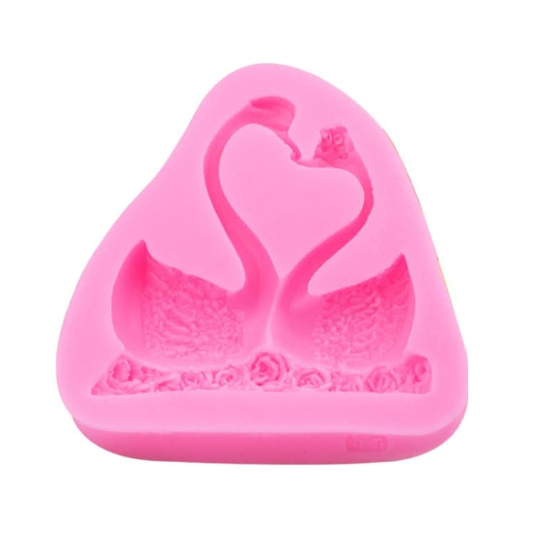 2 PCS Double Swan Rose DIY Fondant Baking Cake Liquid Silicone Mold-Reluova