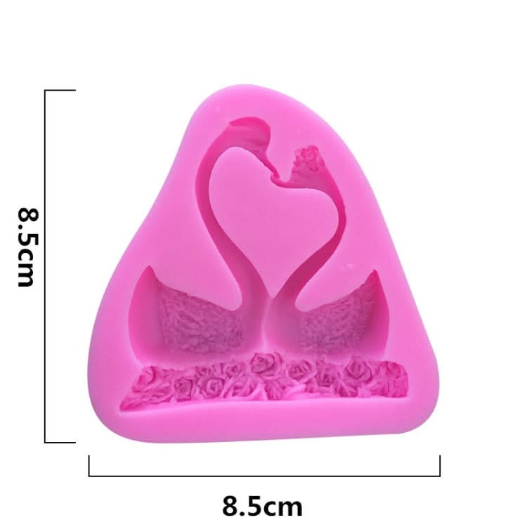 2 PCS Double Swan Rose DIY Fondant Baking Cake Liquid Silicone Mold-Reluova