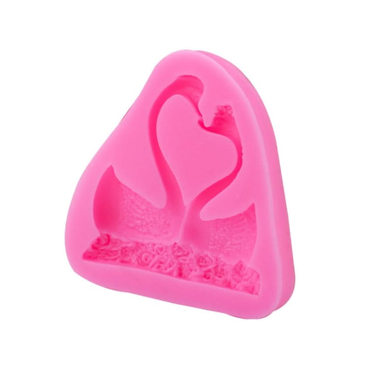 2 PCS Double Swan Rose DIY Fondant Baking Cake Liquid Silicone Mold-Reluova