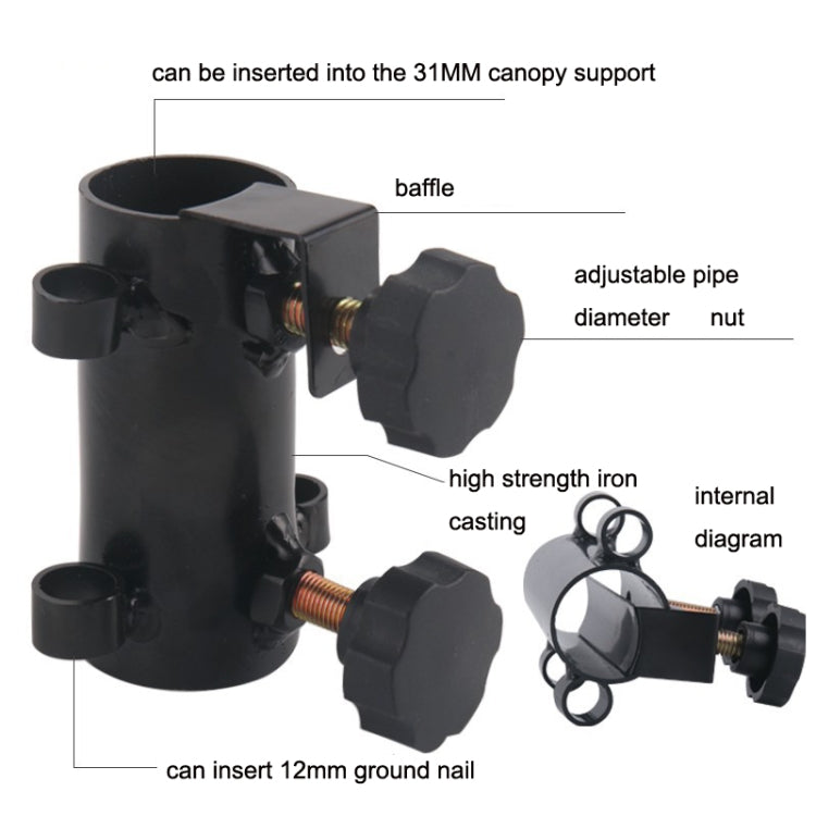 HIKEMAN Enlarged Aperture Outdoor Camping Canopy Pole Holder, Style: Reluova