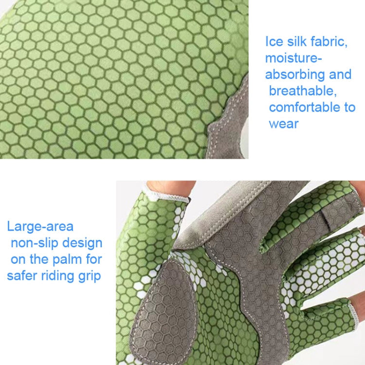 Ice Silk Half Finger Fishing Gloves Sunscreen  Riding Gloves Reluova