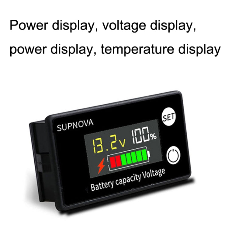 SUPNOVA LCD Color Screen DC Voltmeter Lithium Storage Battery Meter, Style: Reluova