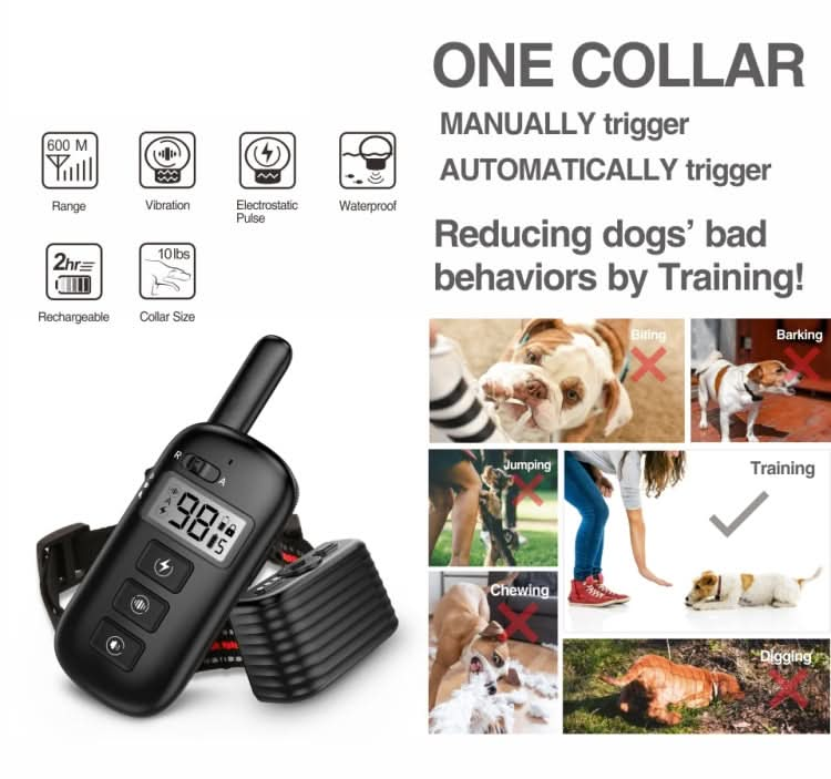 Remote Control Trainer Dog Collar Automatic Bark Stop Device - Reluova