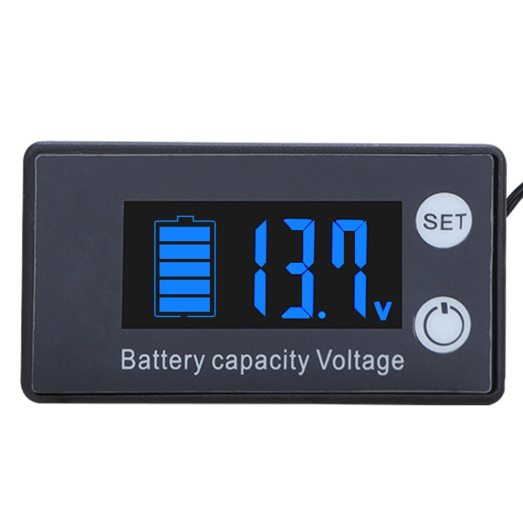 Two-Line Digital Display DC Voltmeter Lead-Acid Lithium Battery Charge Meter, Color: