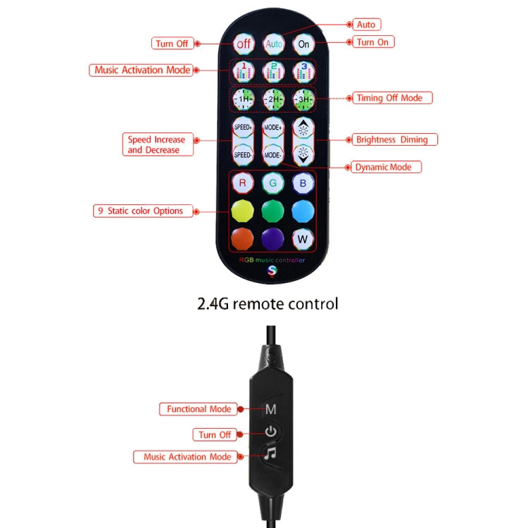 2.4G Remote Control Desktop Music Atmosphere Light-Reluova