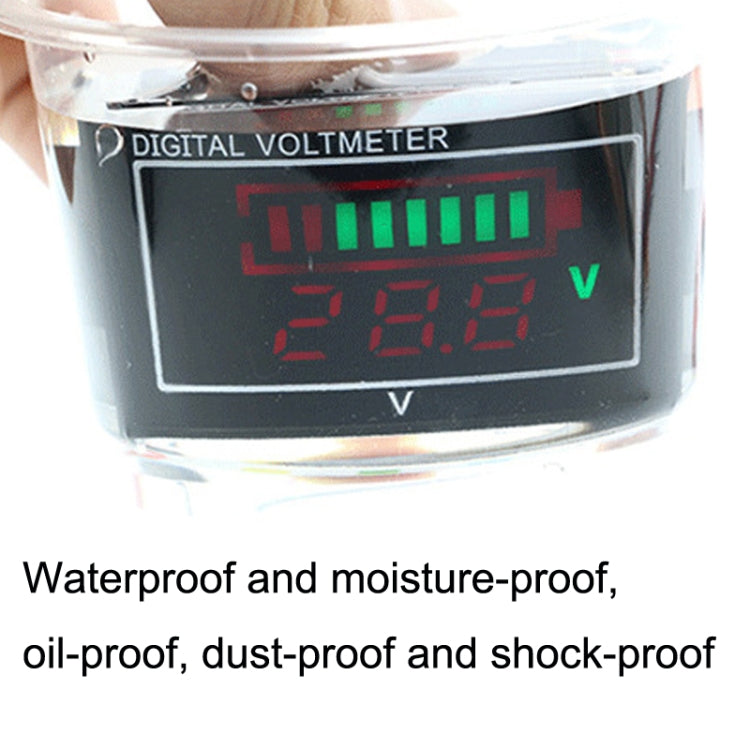 Car Waterproof DC Digital Voltmeter Battery Percentage Display