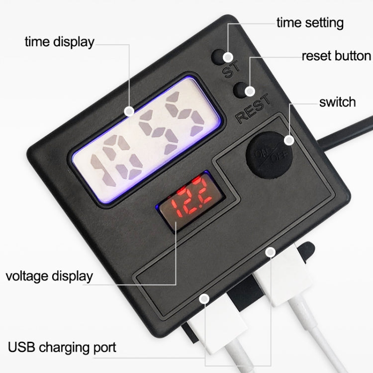 Motorcycle Clock Digital Display Dual USB Phone Charger Waterproof 5V 3A Fast Charge ÎҵÄÉ̵ê