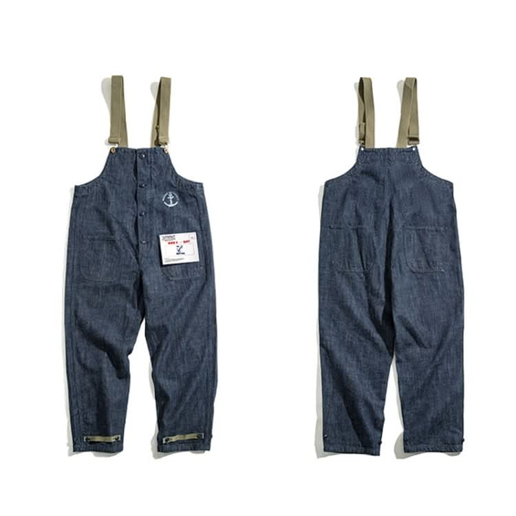 Men Vintage Deck Overalls Spring Autumn Washed Denim Straight Jeans Reluova