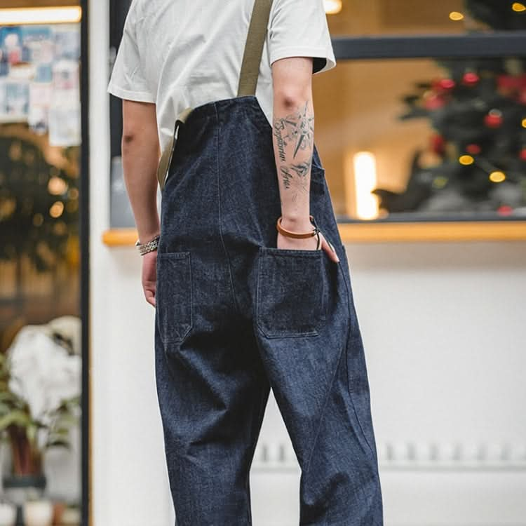 Men Vintage Deck Overalls Spring Autumn Washed Denim Straight Jeans Reluova