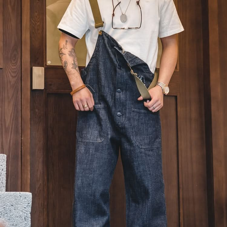 Men Vintage Deck Overalls Spring Autumn Washed Denim Straight Jeans Reluova