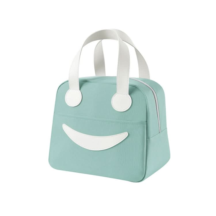 Smiley Lunch Bag with Leather Handles, Size: Reluova