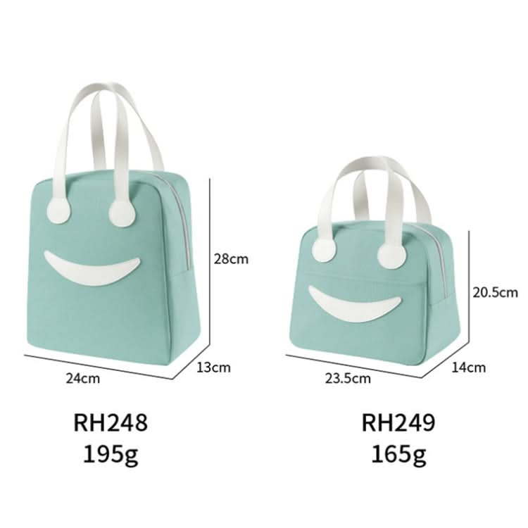 Smiley Lunch Bag with Leather Handles, Size: Reluova