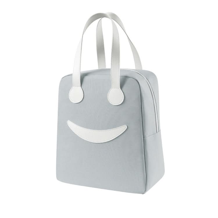 Smiley Lunch Bag with Leather Handles, Size: Reluova