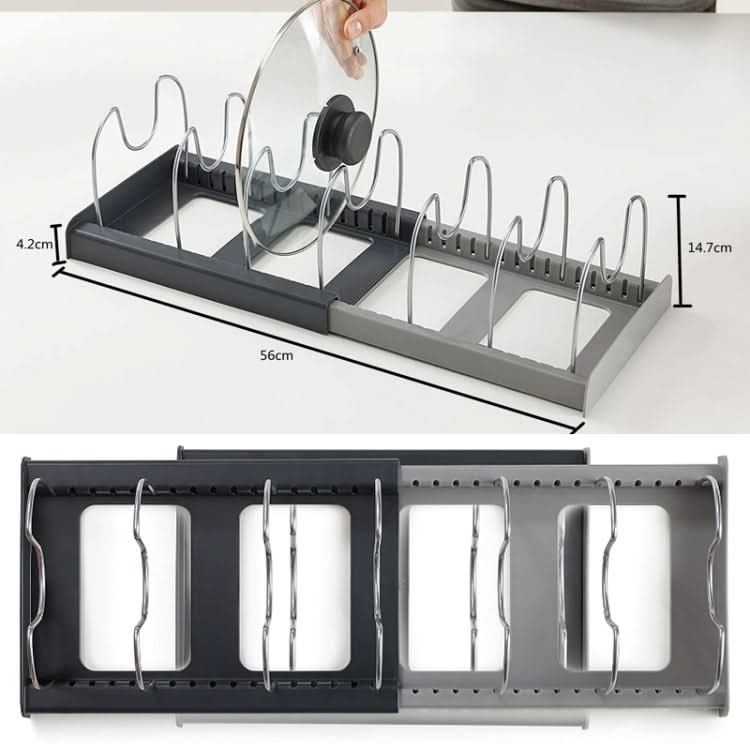 Adjustable Kitchen Shelf Kitchenware Cutting Board Pot Cover Telescopic Shelf - Reluova