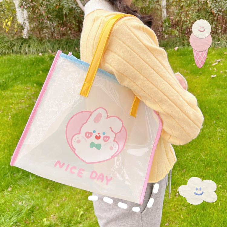 Summer Girl Jelly Bag Cartoon Transparent Shoulder Bag Waterproof Beach Bag My Store