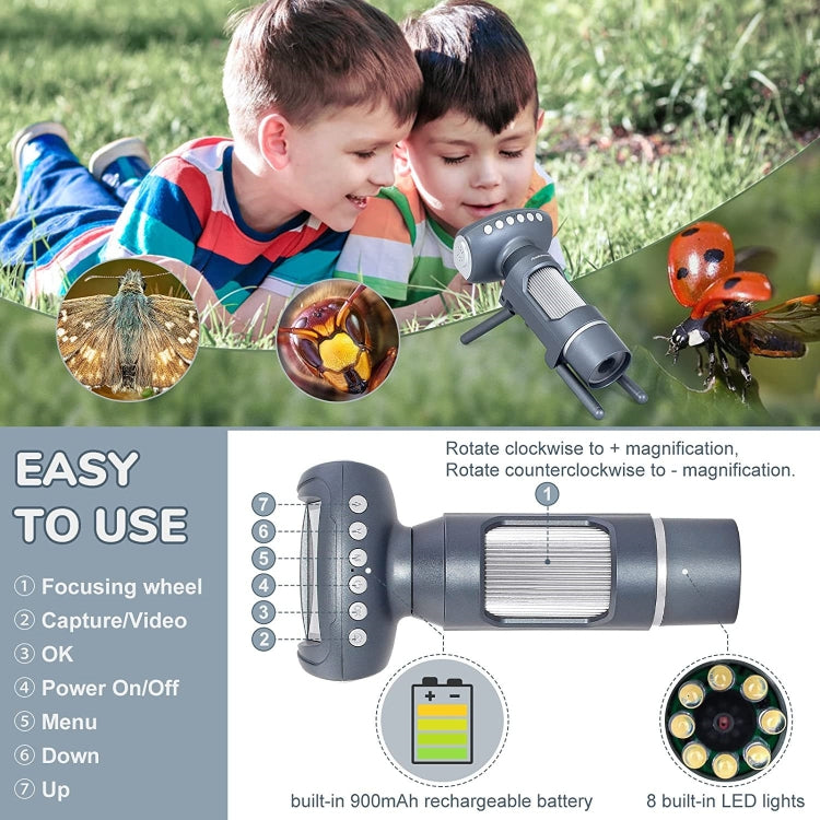 Children Camera Microscope USB Electronic Microscope Digital Magnifying Glass