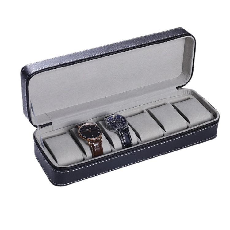 6 Bit Zipper Watch Box Storage Display Box PU Zipper Bag Watch Box