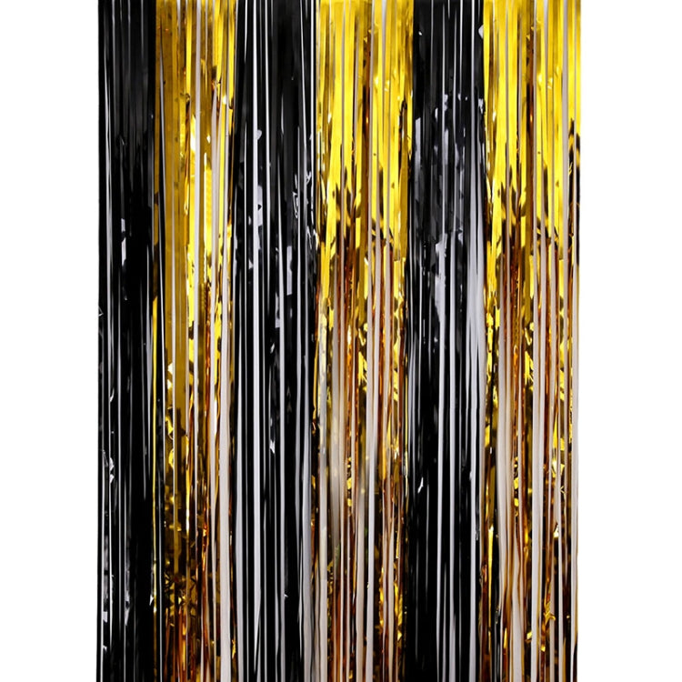 Black And Gold Rain Curtain Festival Party Decoration Props, Size: 1x4M My Store