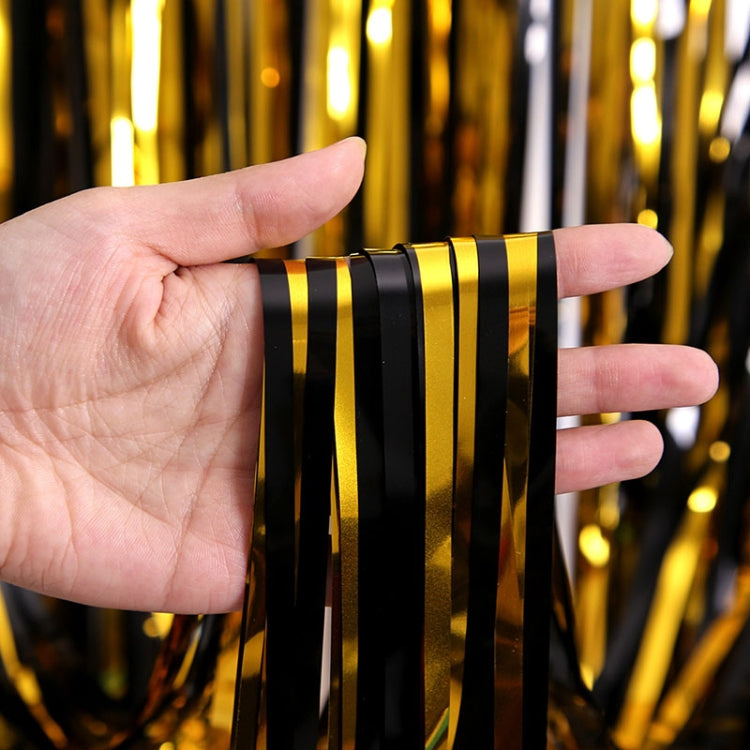 Black And Gold Rain Curtain Festival Party Decoration Props, Size: 1x4M My Store