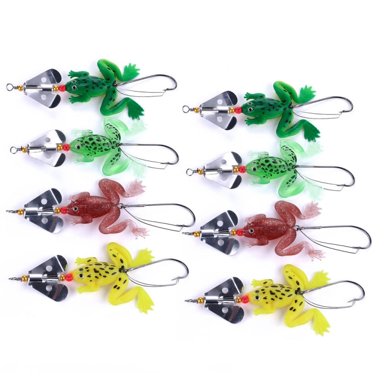 2 Sets HENGJIA SP011 7cm 6g Frog Soft Fish Sequins Freshwater Single Hook Bionic Bait