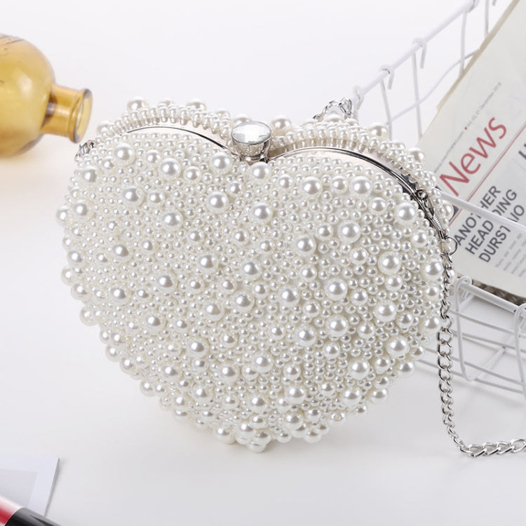 Pearl Evening Bag Ladies Heart Shaped Clutch Single Chain Crossbody Bag My Store