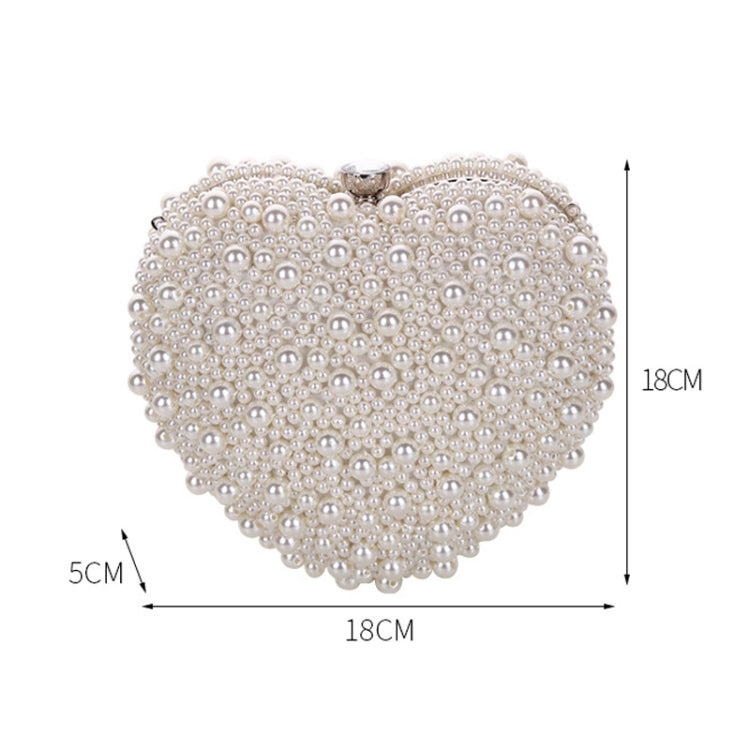 Pearl Evening Bag Ladies Heart Shaped Clutch Single Chain Crossbody Bag My Store