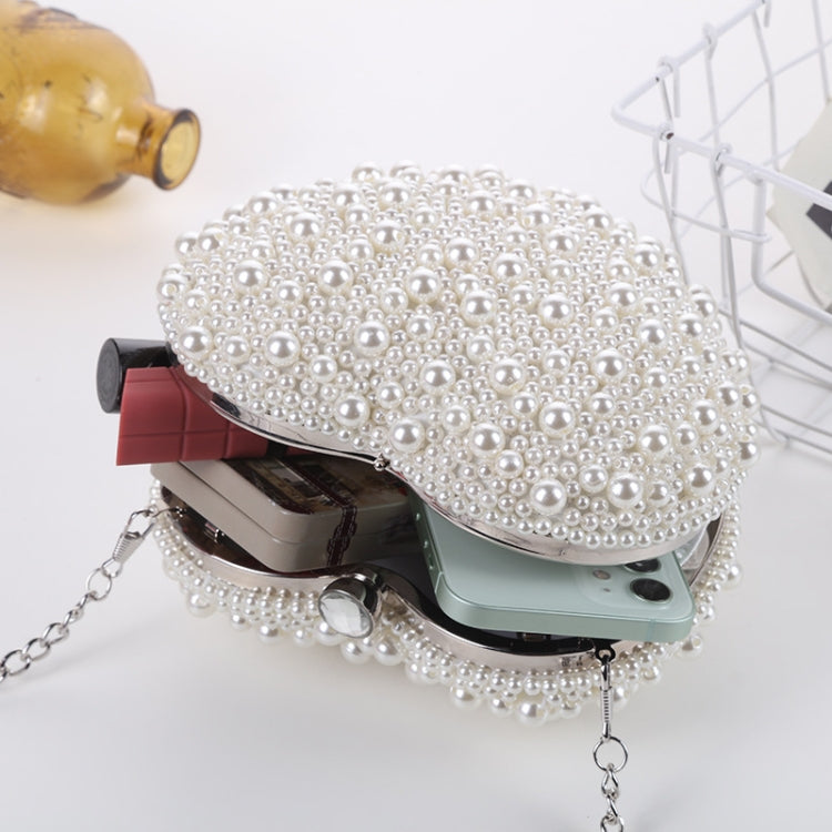 Pearl Evening Bag Ladies Heart Shaped Clutch Single Chain Crossbody Bag My Store