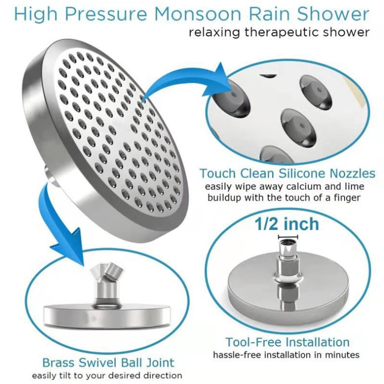 6 inch Round Electroplating Bathroom Shower Head-Reluova