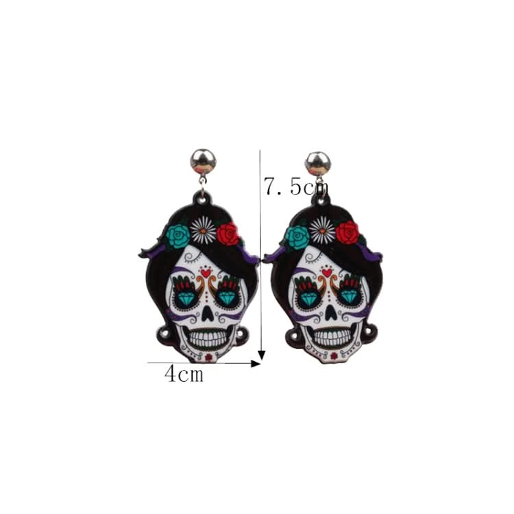 Halloween Jewelry Acrylic Personal Skull Earrings Reluova